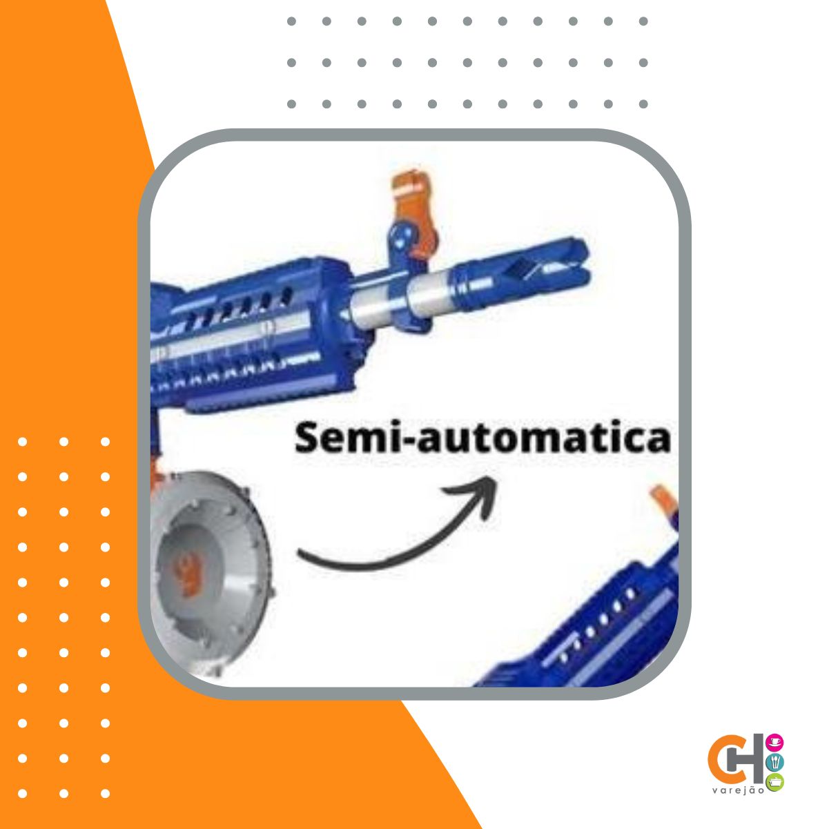 Metralhadora Lanca Dardos Semi-automatica Ii – Toys Toys – CH Varejão